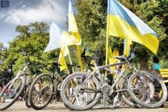 Установление мирового рекорда велосипедистами в Черкассах